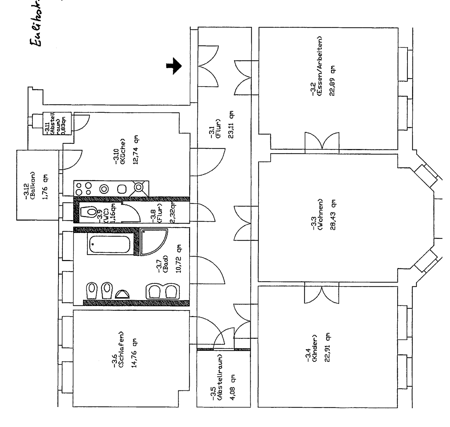 Schöne geräumige 4 Raum Wohnung mit Balkon in Chemnitz-Kaßberg, 9112 Chemnitz (Altendorf Kaßberg Zentrum)