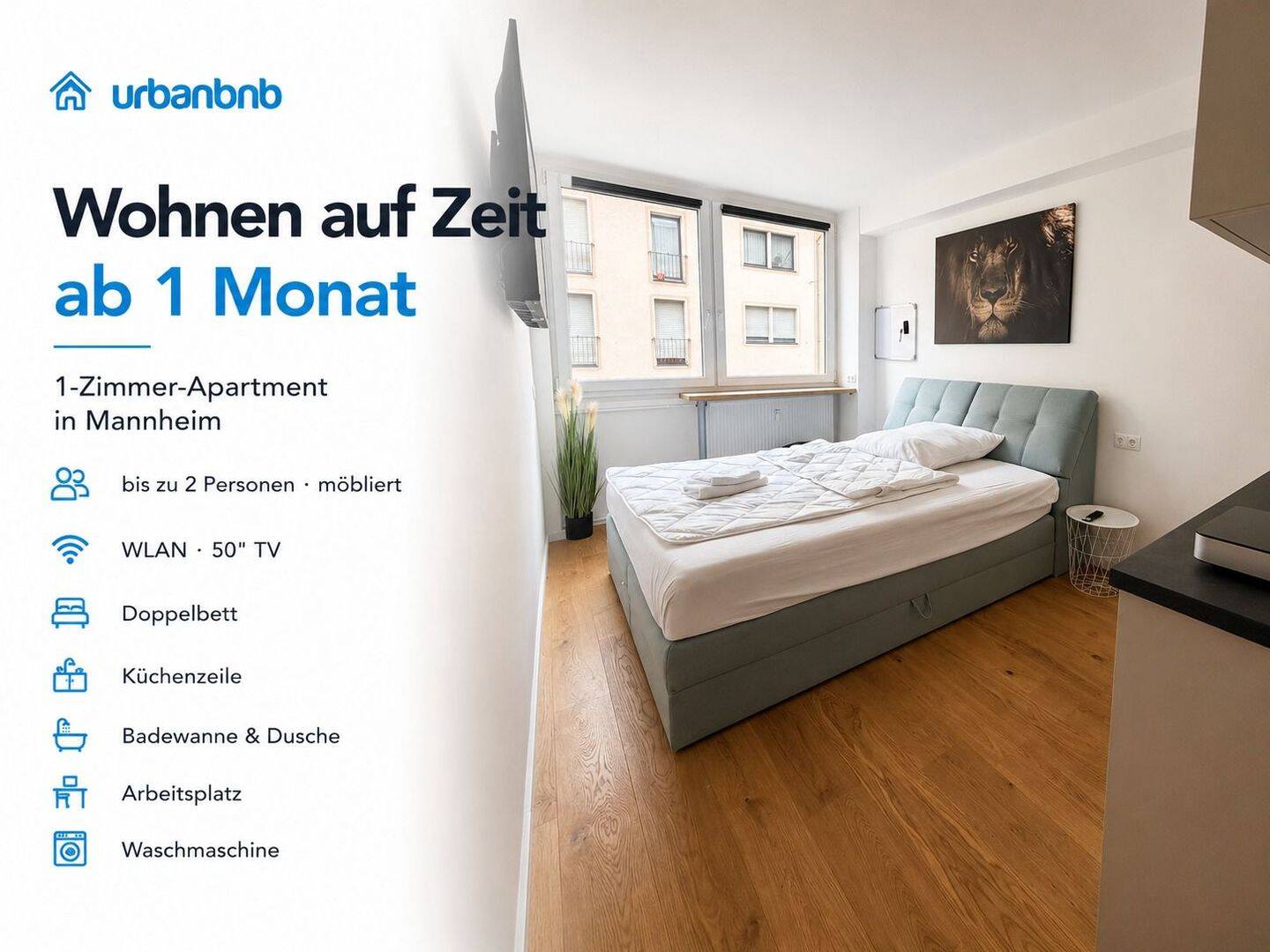 Möblierte 1-Zimmerwohnung Mannheim – Wohnen auf Zeit, 68161 Mannheim (Innenstadt Oststadt Quadrate Schwetzingerstadt)