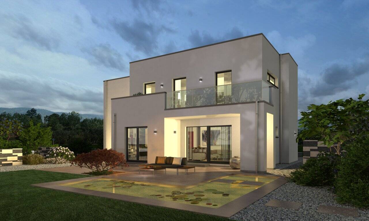 Haus mit Flachdach im Bauhausstil und mit Balkon ! Preis mit einem Grundstück berechnet !, 12623 Berlin (Marzahn-Hellersdorf Kaulsdorf Mahlsdorf)