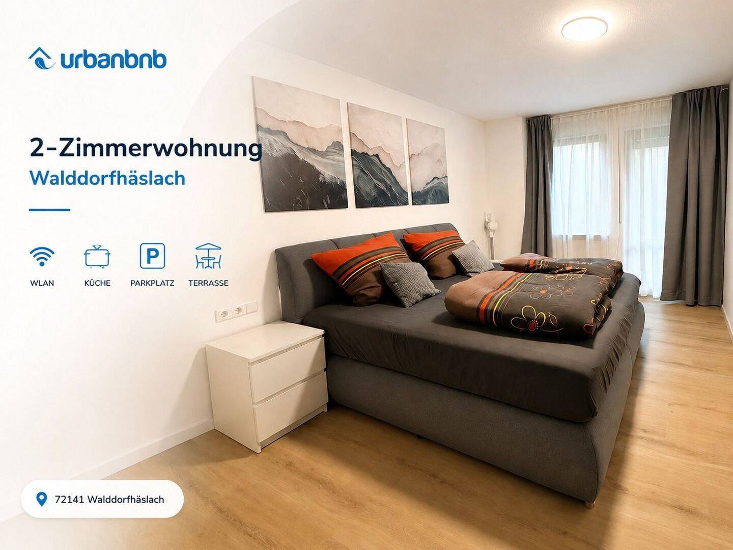 Möblierte 2-Zimmerwohnung Walddorfhäslach – Wohnen auf Zeit ab 1 Monat, 72141 Walddorfhäslach