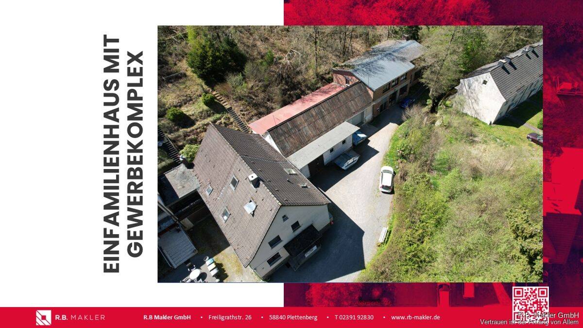 R.B. Makler: Wohnen & Gewerbe vereint – vielseitiges Anwesen mit flexiblen Kaufoptionen!, 58840 Plettenberg
