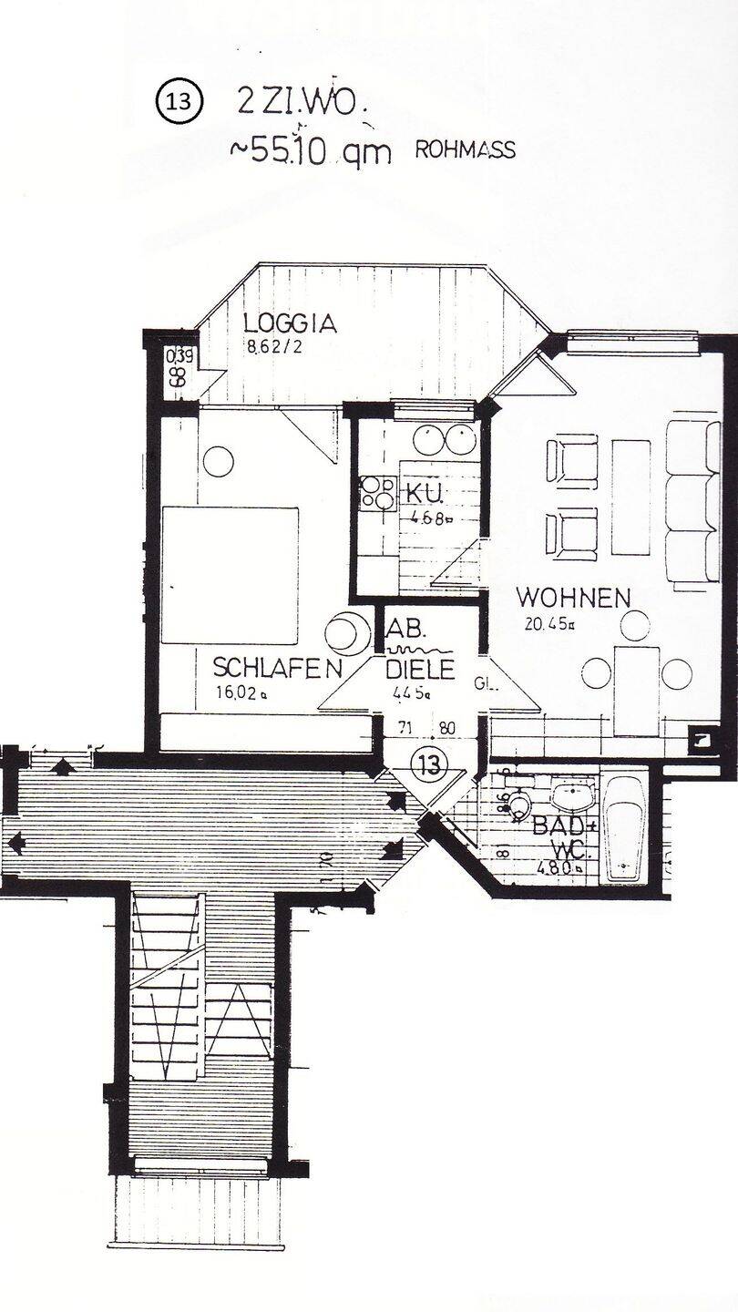 Helle 2-Zimmer-Wohnung im Öhringer Norden, 74613 Öhringen