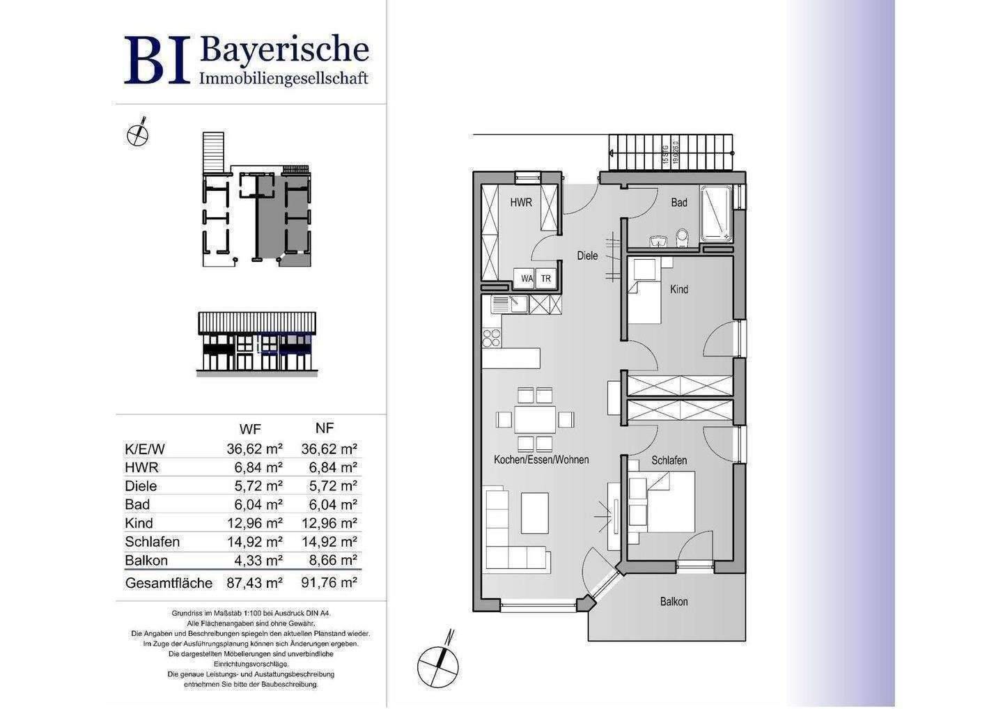 Energieeffiziente 3-Zimmer-OG-Wohnung, 94140 Ering
