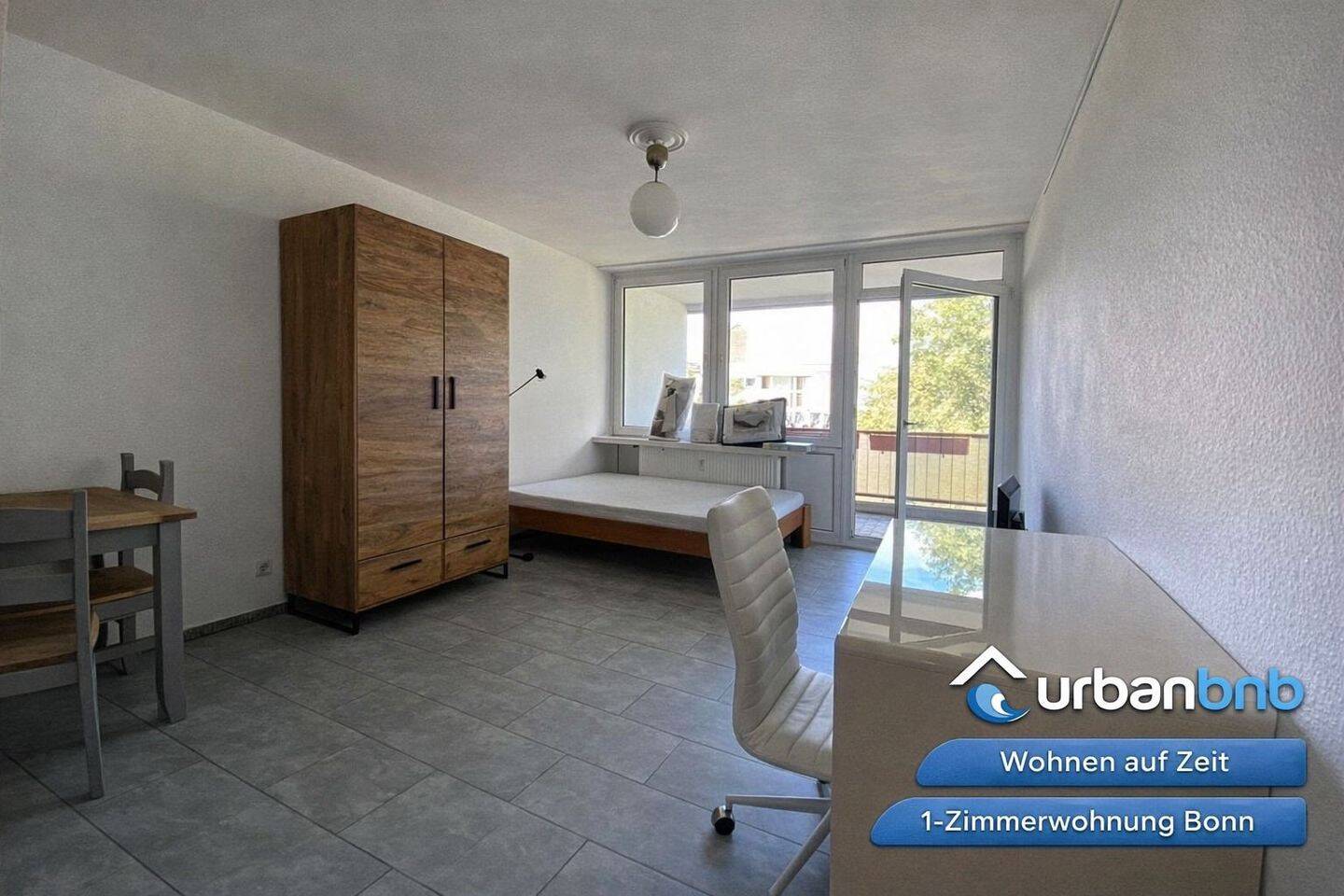 Möbliertes 1-Zimmer-Apartment mit Balkon in Bonn – Perfekt für Wohnen auf Zeit, 53175 Bonn (Bad Godesberg Friesdorf Plittersdorf)
