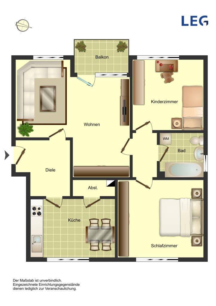 3-Zimmer-Wohnung in Bergkamen City, 59192 Bergkamen