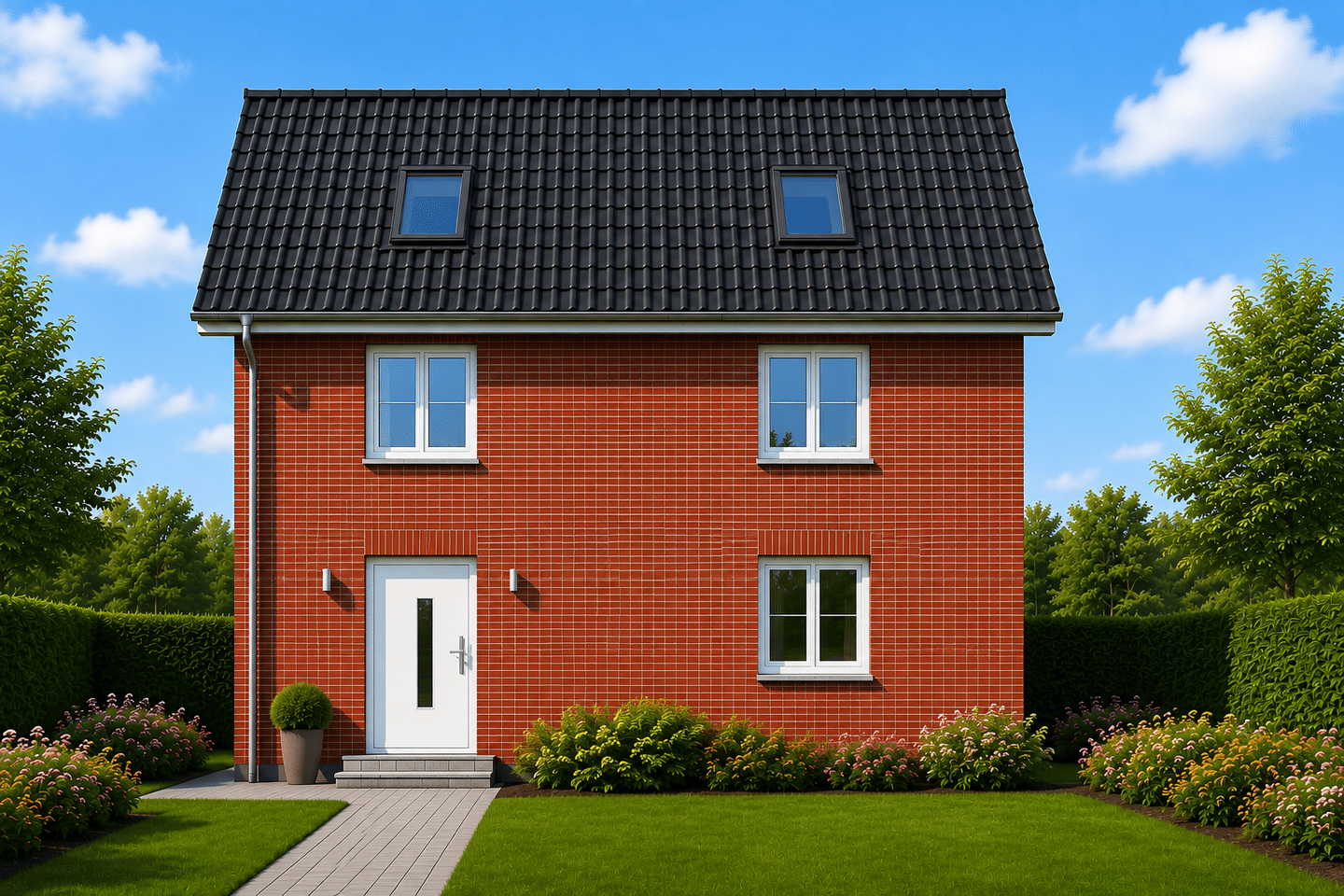 Ahlen-Vorhelm, provisionsfrei vom Bauträger, ein Neubau-Einfamilienhaus mit 5 Zimmern, KFW-55, Luft-Wärmepumpe mit Pufferspeicher und PV-Anlage,, 59227 Ahlen