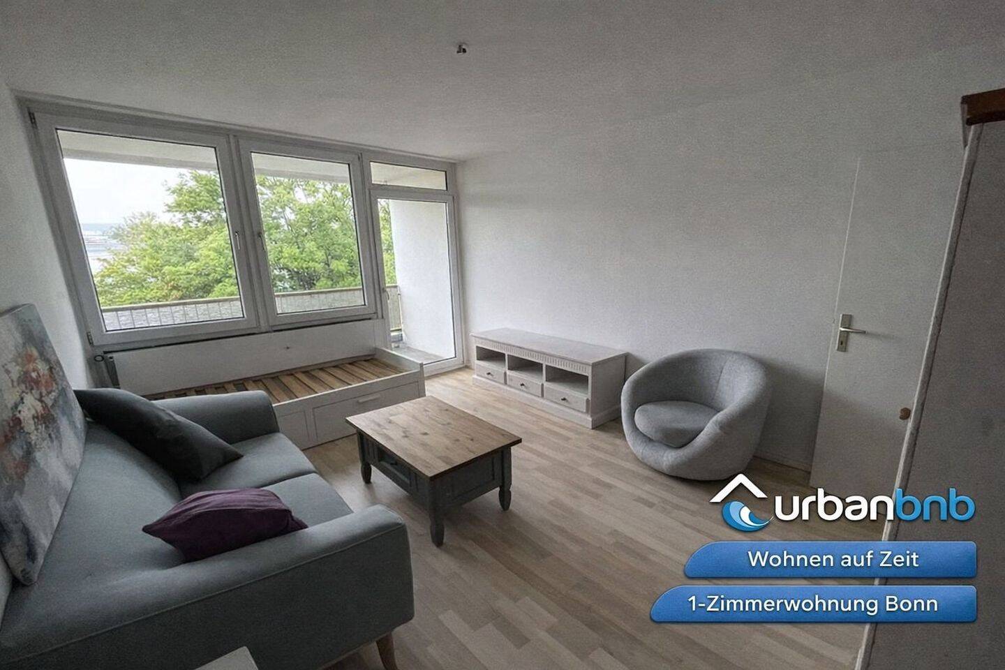 Möbliertes 1-Zimmer-Apartment mit Balkon in Bonn – Perfekt für Wohnen auf Zeit, 53175 Bonn (Bad Godesberg Friesdorf Plittersdorf)