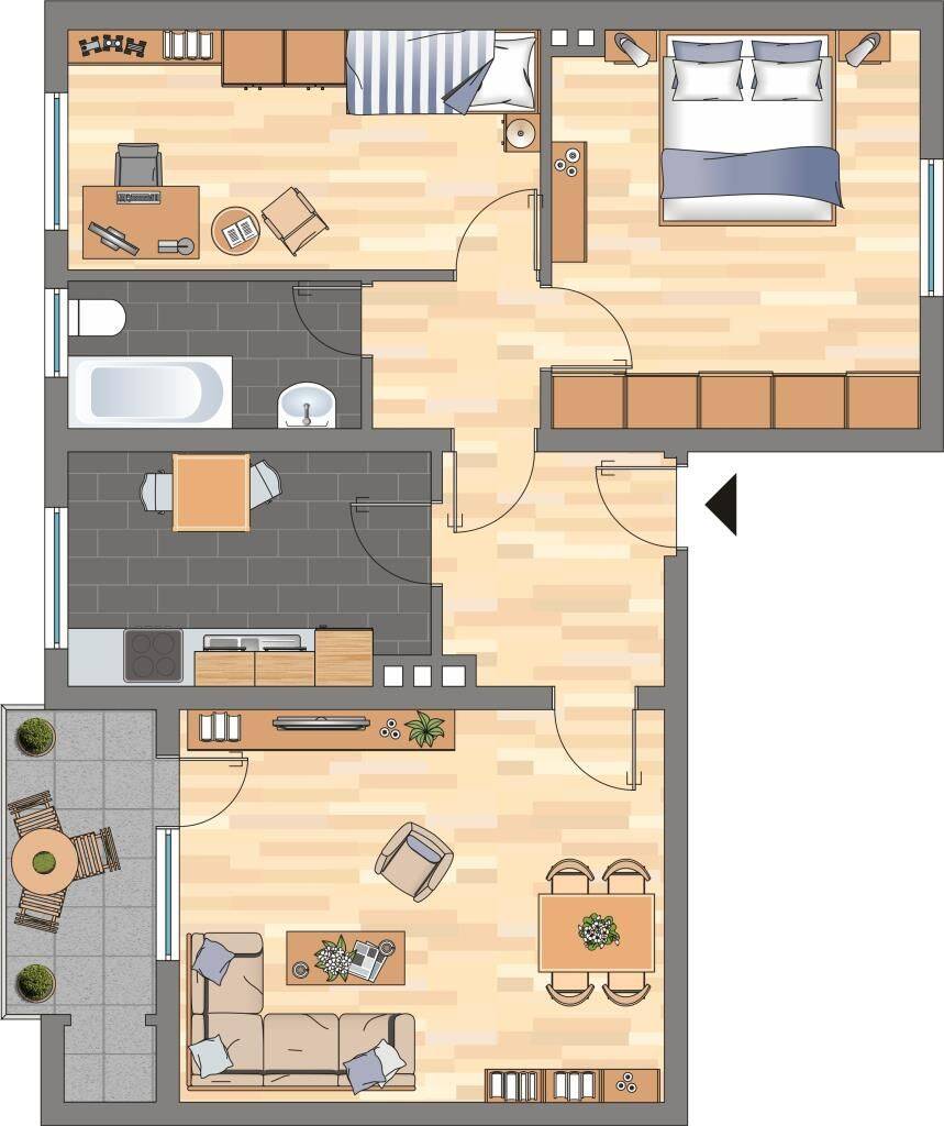3-Zimmer-Wohnung in Dortmund, 44143 Dortmund (Brackel Körne Mitte Schüren Wambel)