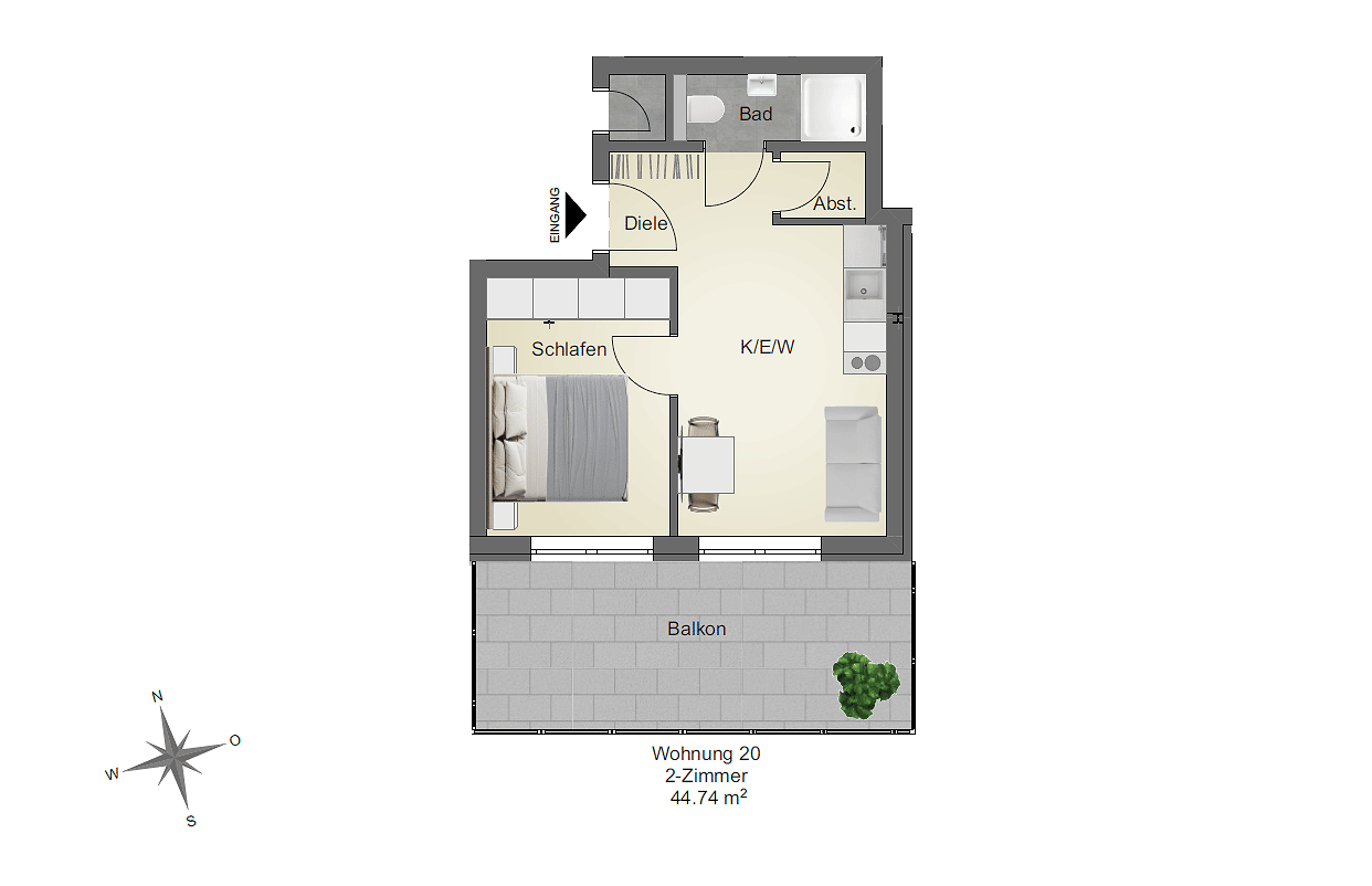 2-Zimmer Neubau Wohnung zu Vermieten, 78056 Villingen-Schwenningen