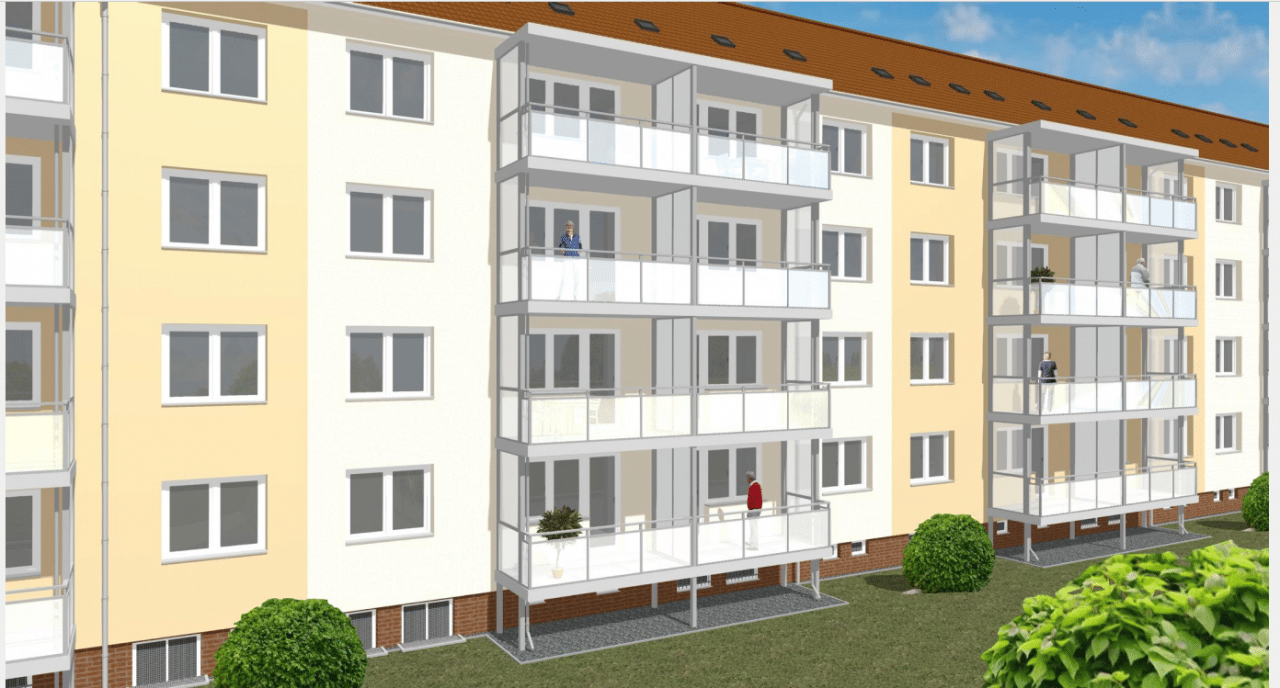 Hier lädt ein großer Balkon zum Verweilen ein, 9114 Chemnitz (Borna-Heinersdorf Ebersdorf Furth Glösa-Draisdorf Schloßchemnitz)