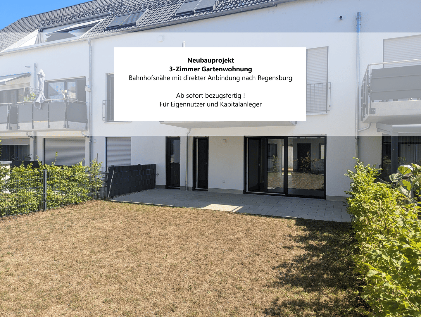 Neubauprojekt ! Zentrumsnahe und moderne 3-Zimmer Gartenwohnung!, 93342 Saal a.d. Donau (Saal)