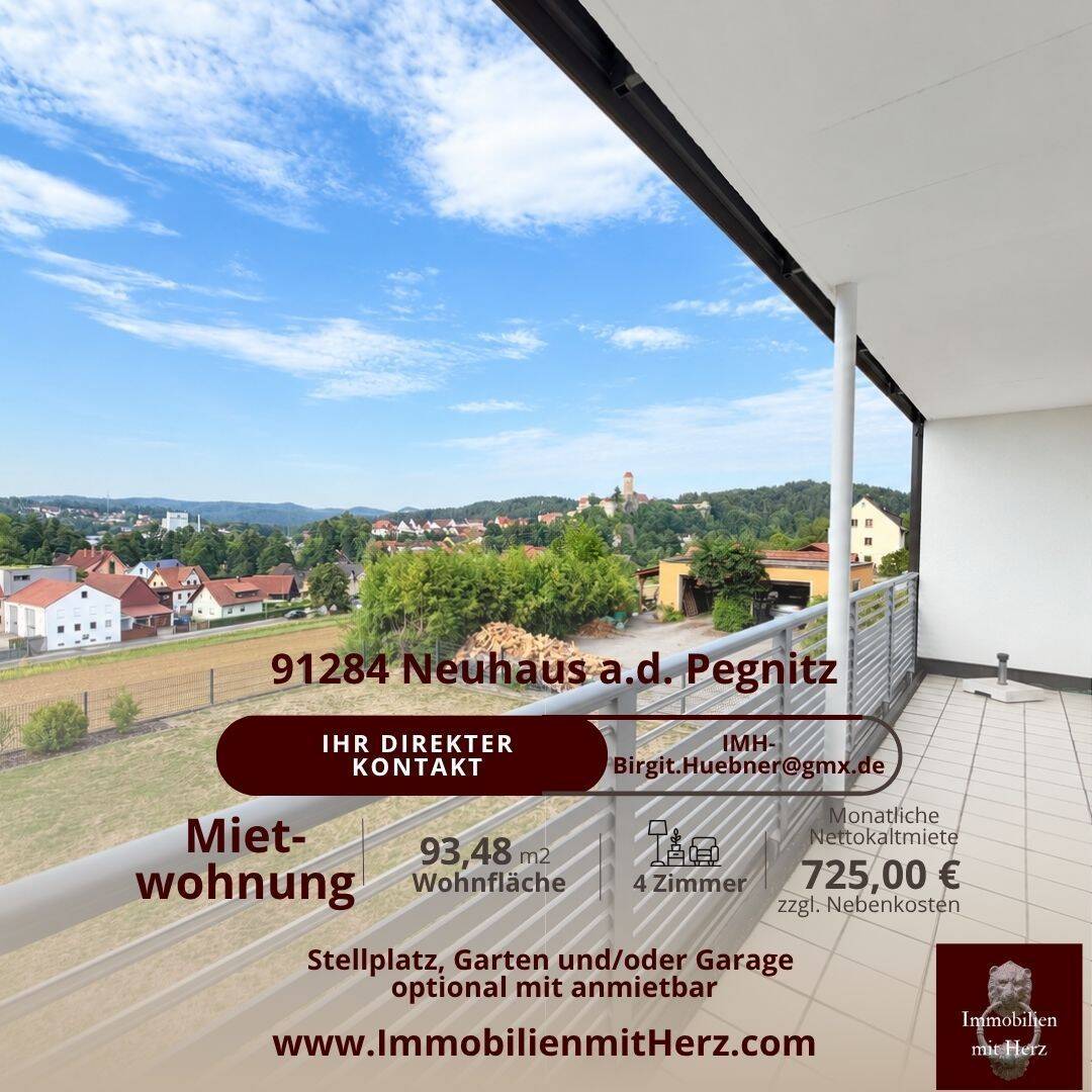 Wohnung zur Miete mit optionalem Garten und Stellplatz – Sonniger Burgblick, 91284 Neuhaus a.d. Pegnitz