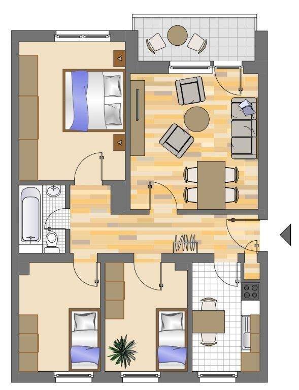 3-Zimmer-Wohnung in Mönchengladbach Lürrip, 41065 Mönchengladbach (Hardterbroich Hermges Lürrip Pesch)