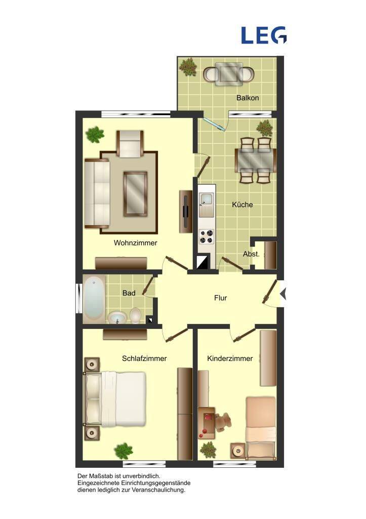 Bezugsfertige 3-Zimmer-Wohnung in Weddinghofen zu besichtigen, mit Tapeten und Laminatboden, 59192 Bergkamen