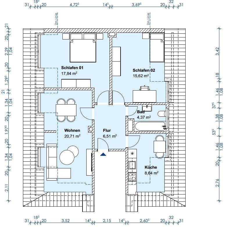 3-ZKB-Dachgeschosswohnung -Erstbezug nach Kernsanierung- in Münster-Geist 6100.10302, 48151 Münster (Aaseestadt Centrum Geist)