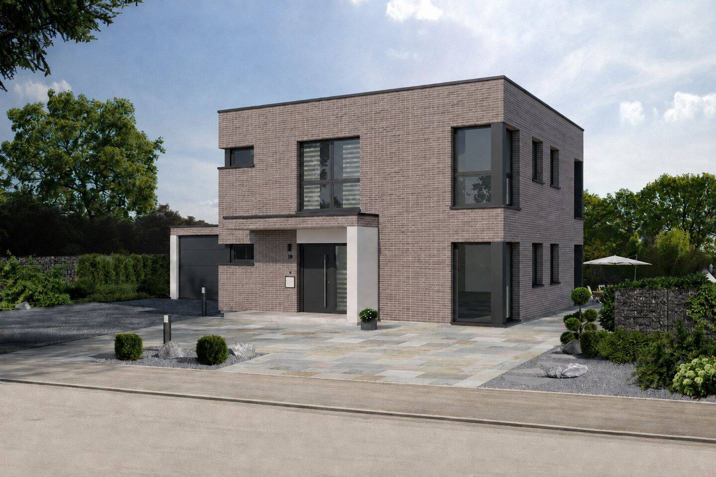 Stadtvilla mit Garage – Moderne Architektur und effizientes Design
