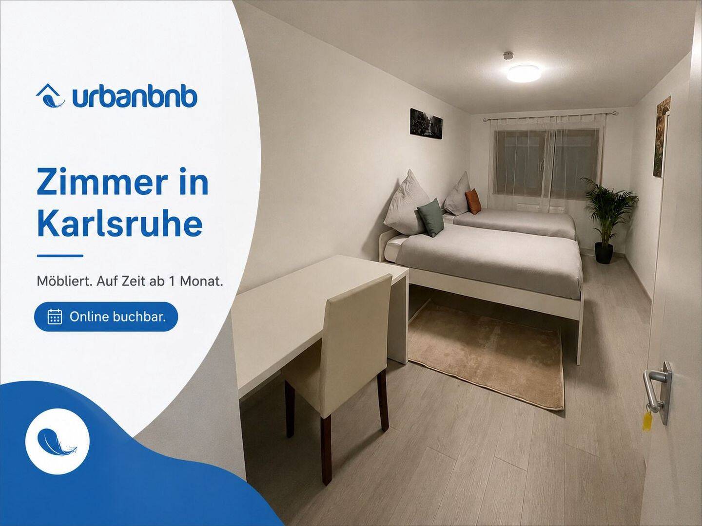 Zimmer mieten Karlsruhe – Wohnen auf Zeit ab 1 Monat, 76227 Karlsruhe (Durlach Hohenwettersbach Stupferich)