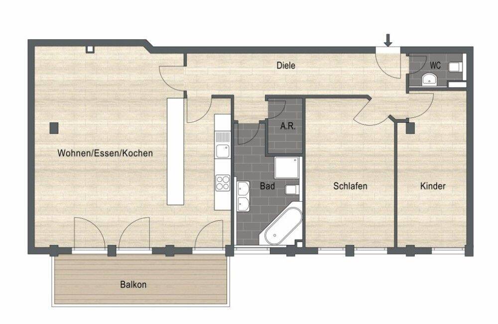 Großzügige 3- Zimmer- City- Wohnung mit Balkon …, 90459 Nürnberg