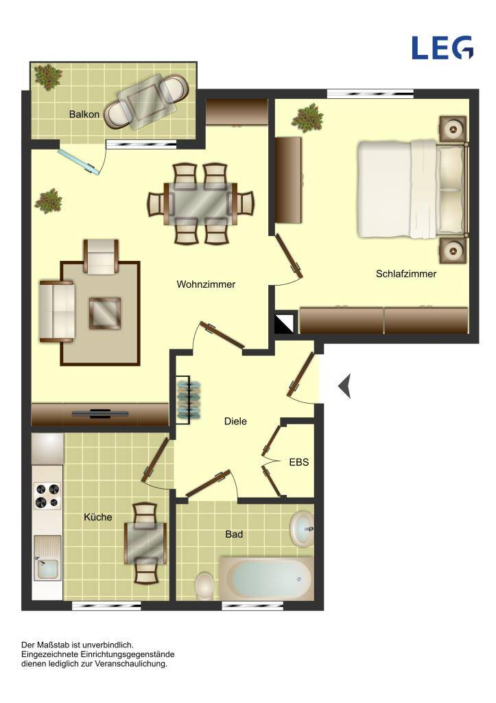 Demnächst frei! 2-Zimmer-Wohnung in Unna Süd, 59423 Unna