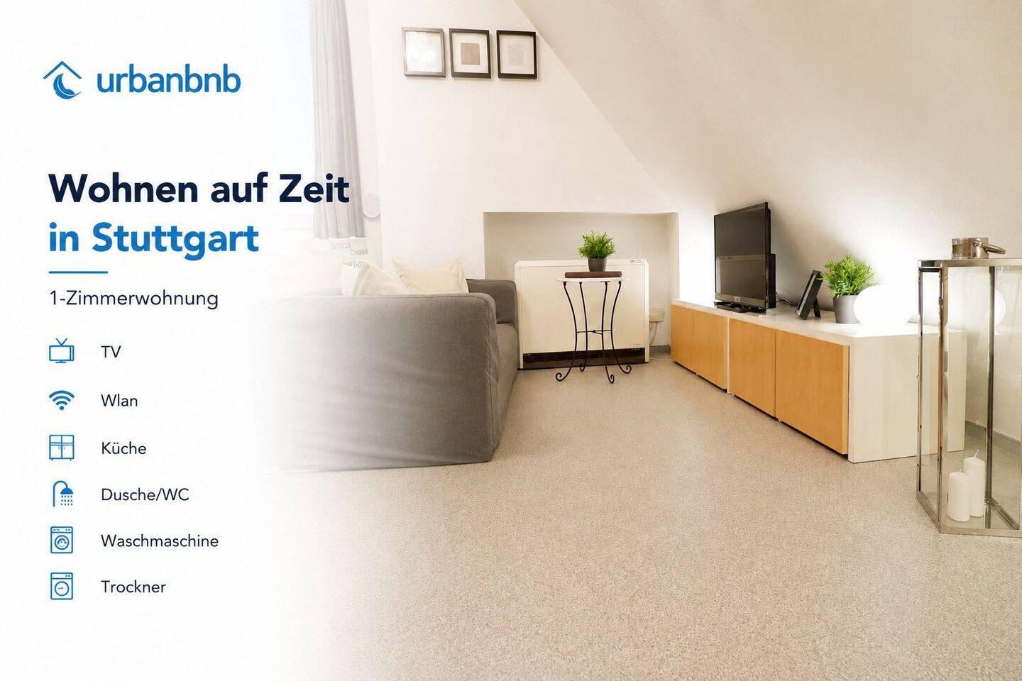 Möblierte 1,5-Zimmerwohnung Stuttgart – Wohnen auf Zeit, 70439 Stuttgart (Neuwirtshaus Stammheim Zuffenhausen)