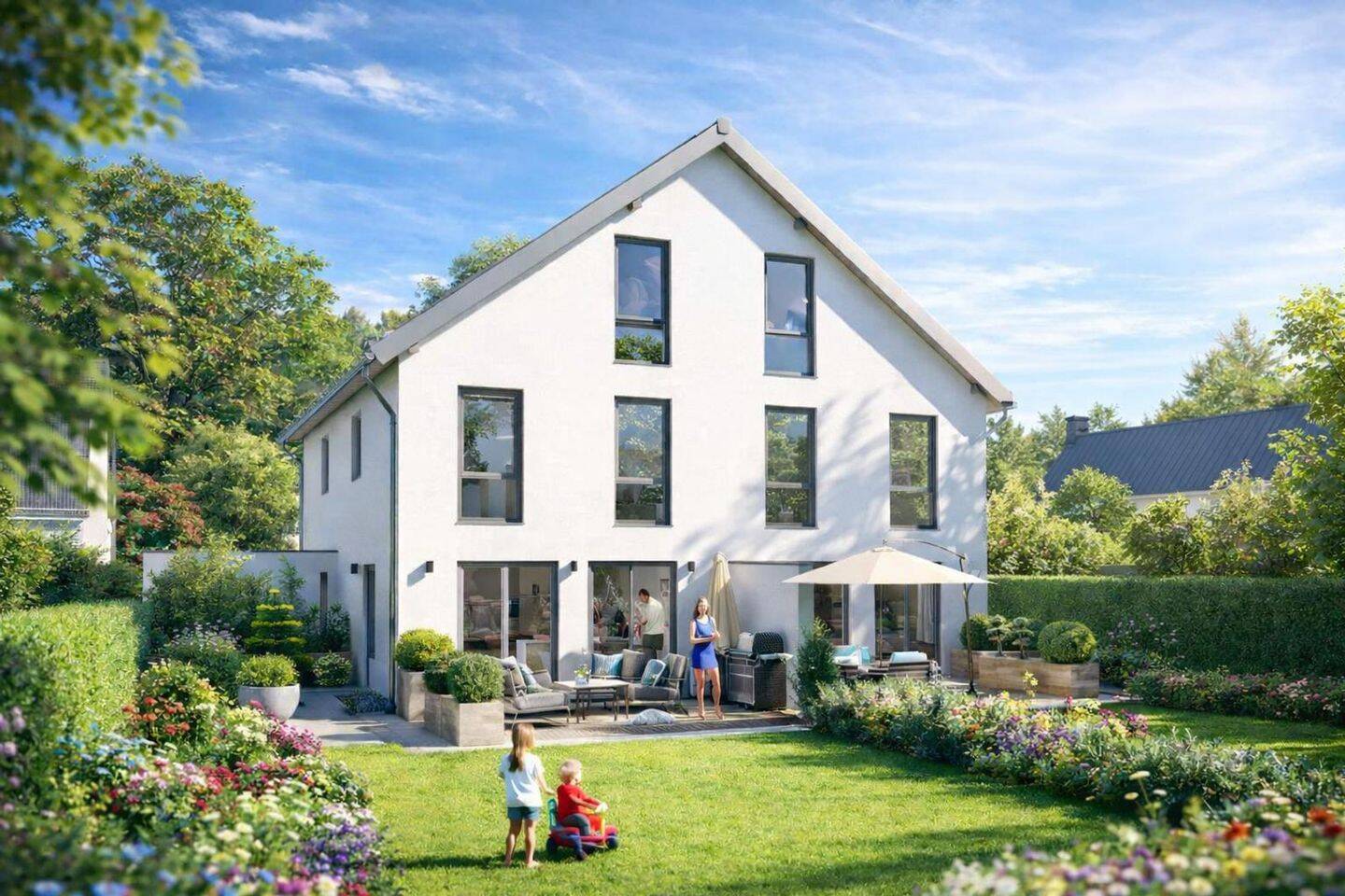 Wohnen in Aubing-München. Qualitativ hochwertige DHH – Zentrumsnah.