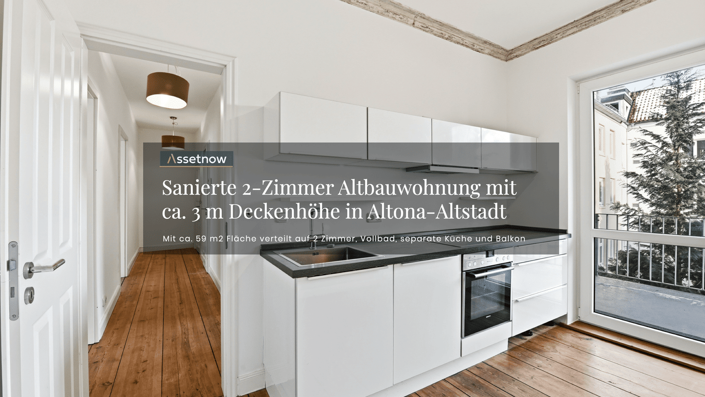 Einzugsbereite, sanierte 2-Zimmer Altbauwohnung mit Balkon in Altona-Altstadt, 22767 Hamburg (Altona Altona-Altstadt Ottensen Sankt Pauli Sternschanze)