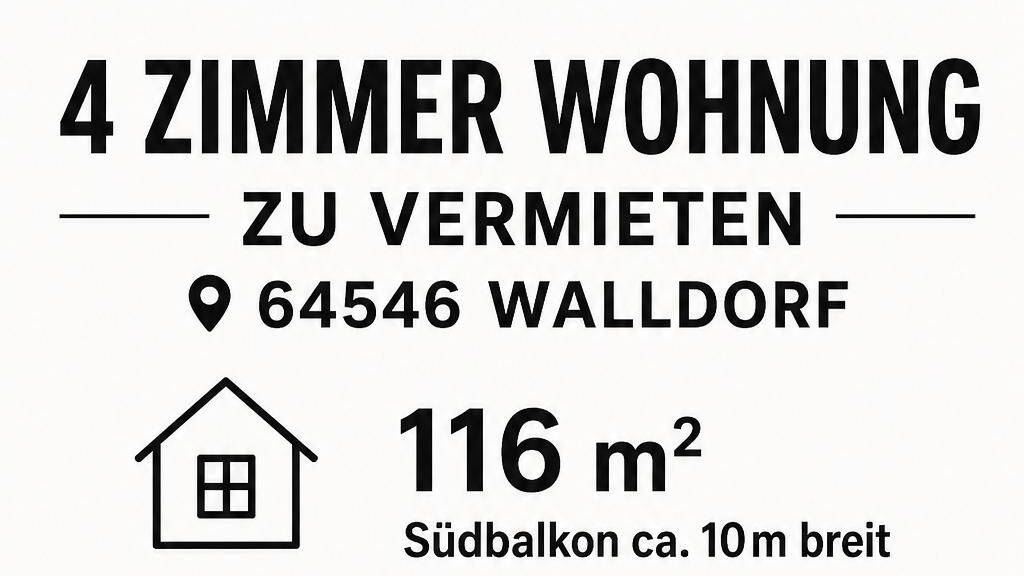Mietwohnung, 4 Zimmer, 116 m², in Mörfelden-Walldorf, 64546 Mörfelden-Walldorf