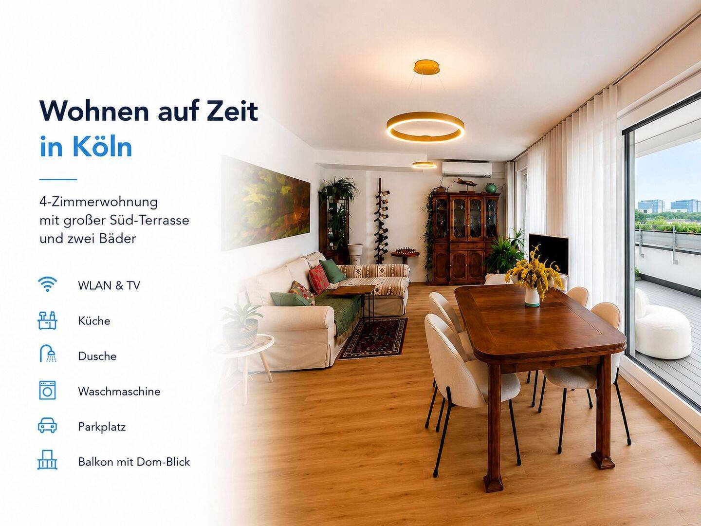 Penthouse mit Blick über Köln – Wohnen auf Zeit ab 3 Monate, 50676 Köln (Innenstadt-Süd Altstadt-Süd)