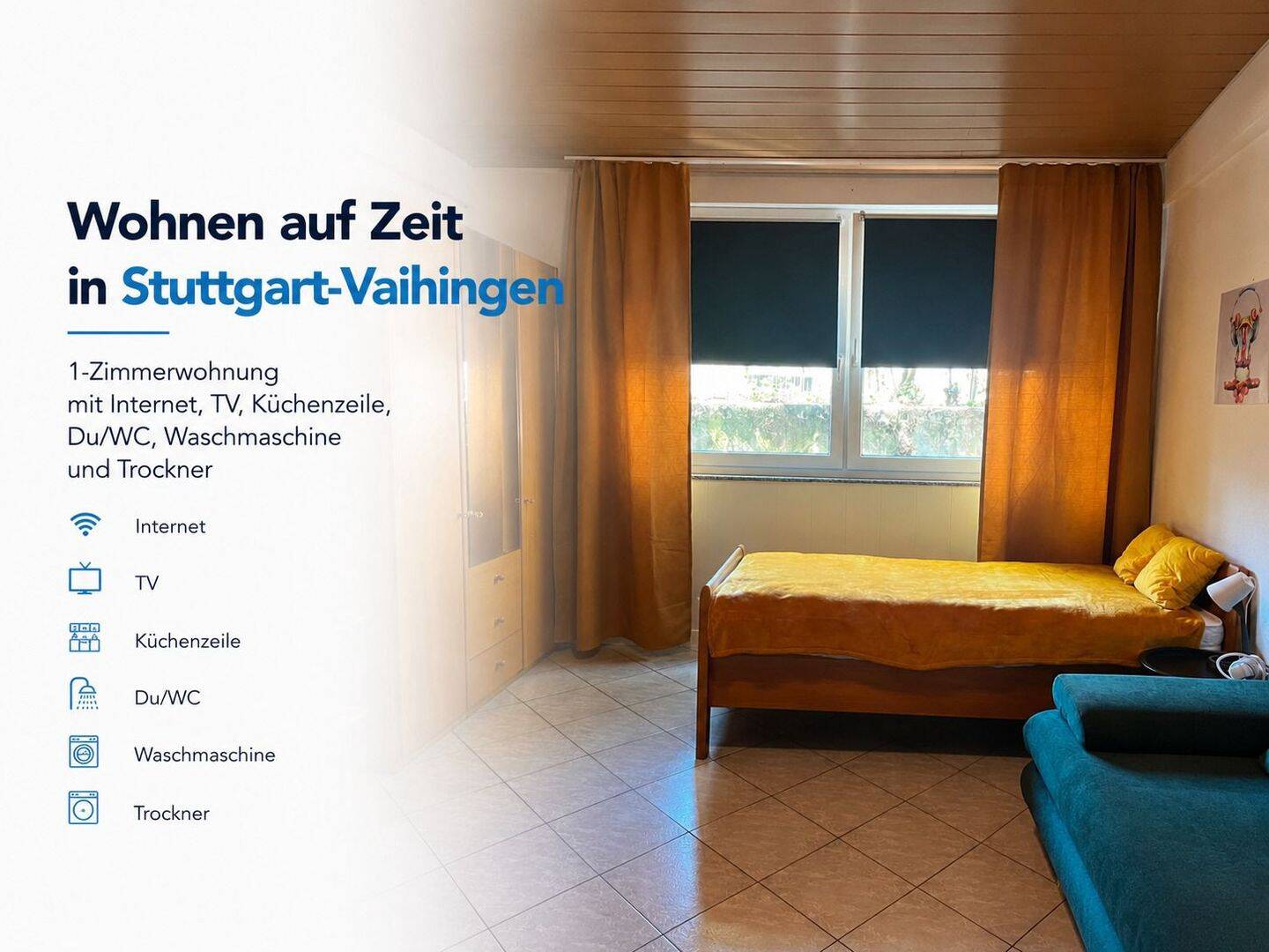 1-Zimwhg. in Stuttgart Vaihingen auf Zeit ab 1 Monat