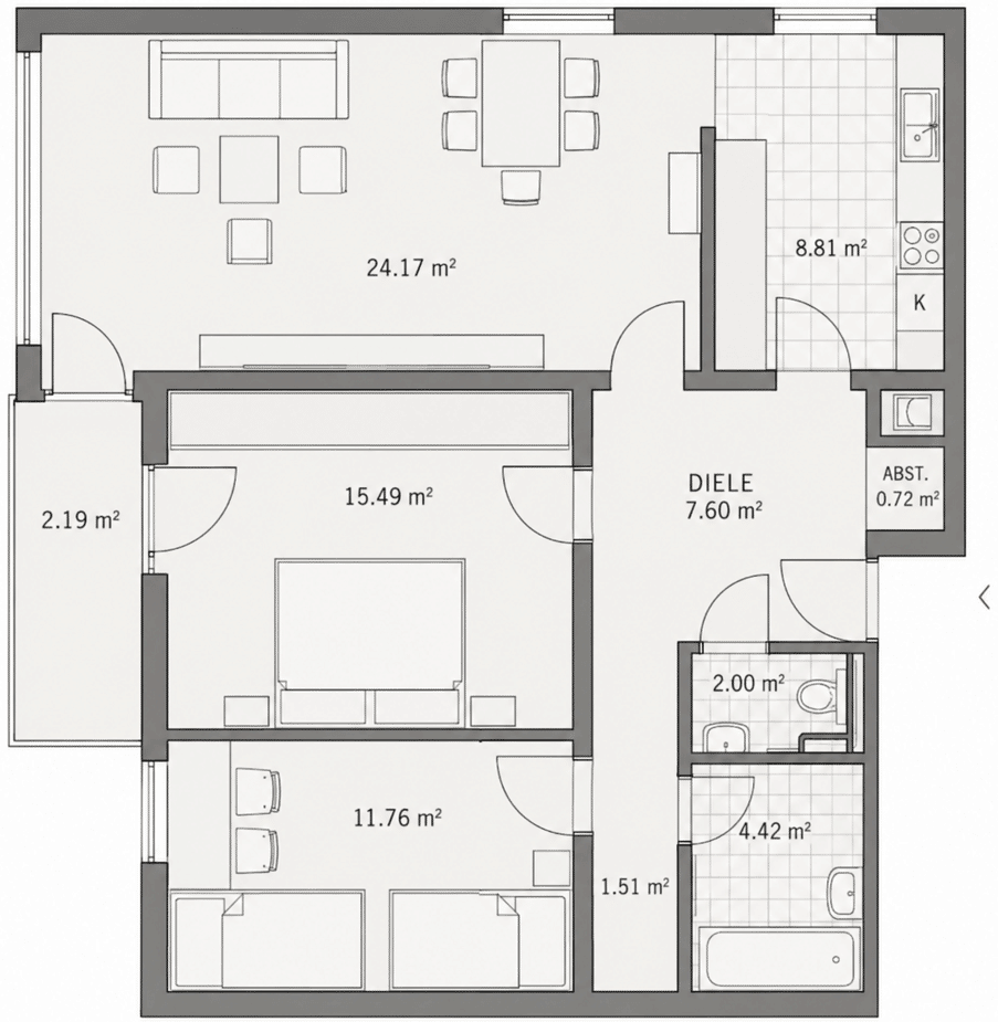 3-Zi. Erdgeschoss-Wohnung mit Balkon, sofort beziehbar, 83224 Grassau