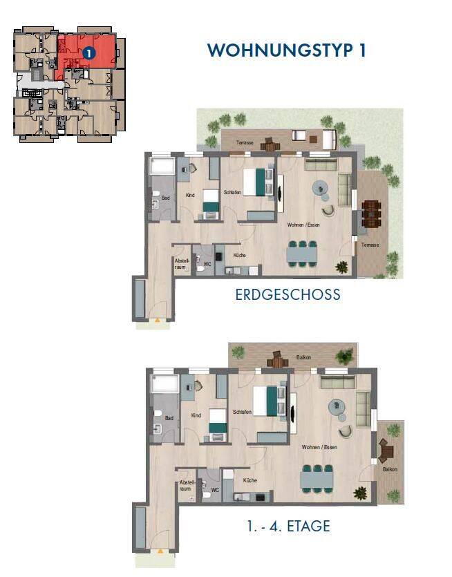 Großzügige barrierefreie 3-Zimmer-Wohnung mit zwei Balkonen und Aufzug in Bad Kissingen, 97688 Bad Kissingen