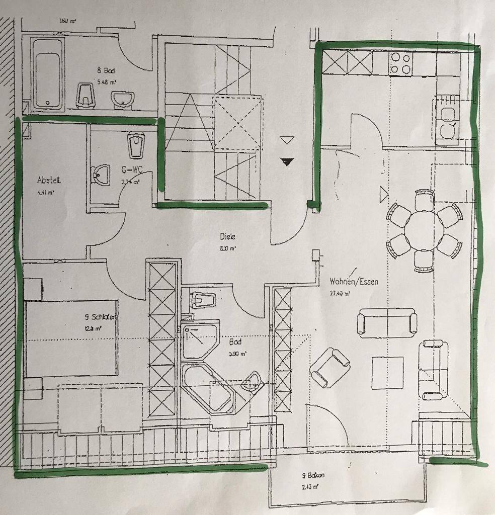 Helle DG Wohnung mit Küche und Stellplatz, 66119 Saarbrücken