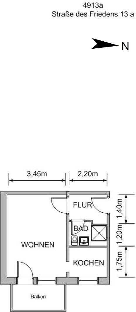 Singlewohnung mit Balkon, 9350 Lichtenstein/Sa.