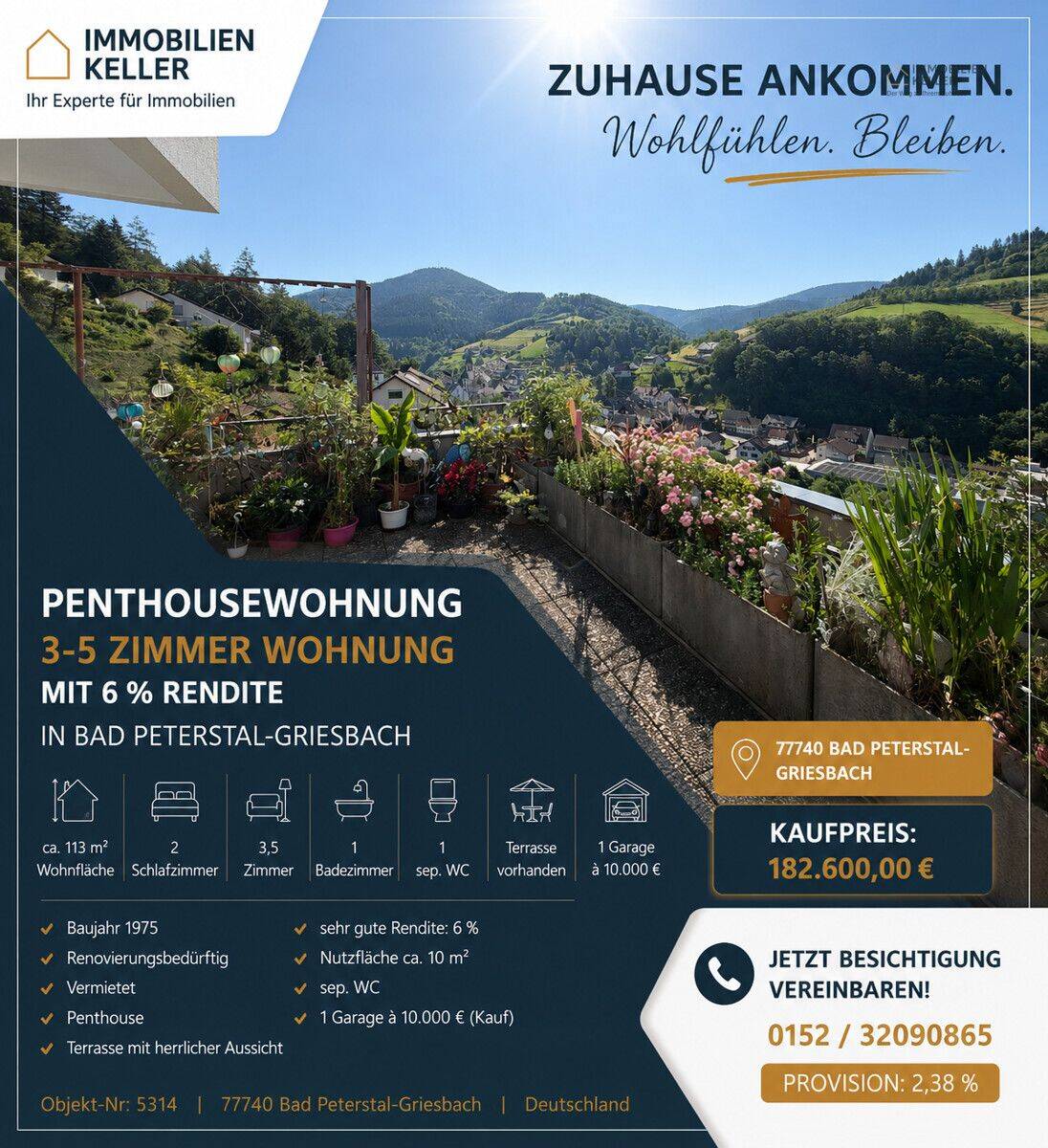 Penthousewohnung 3-5 Zimmer mit Traumaussicht, 77740 Bad Peterstal-Griesbach