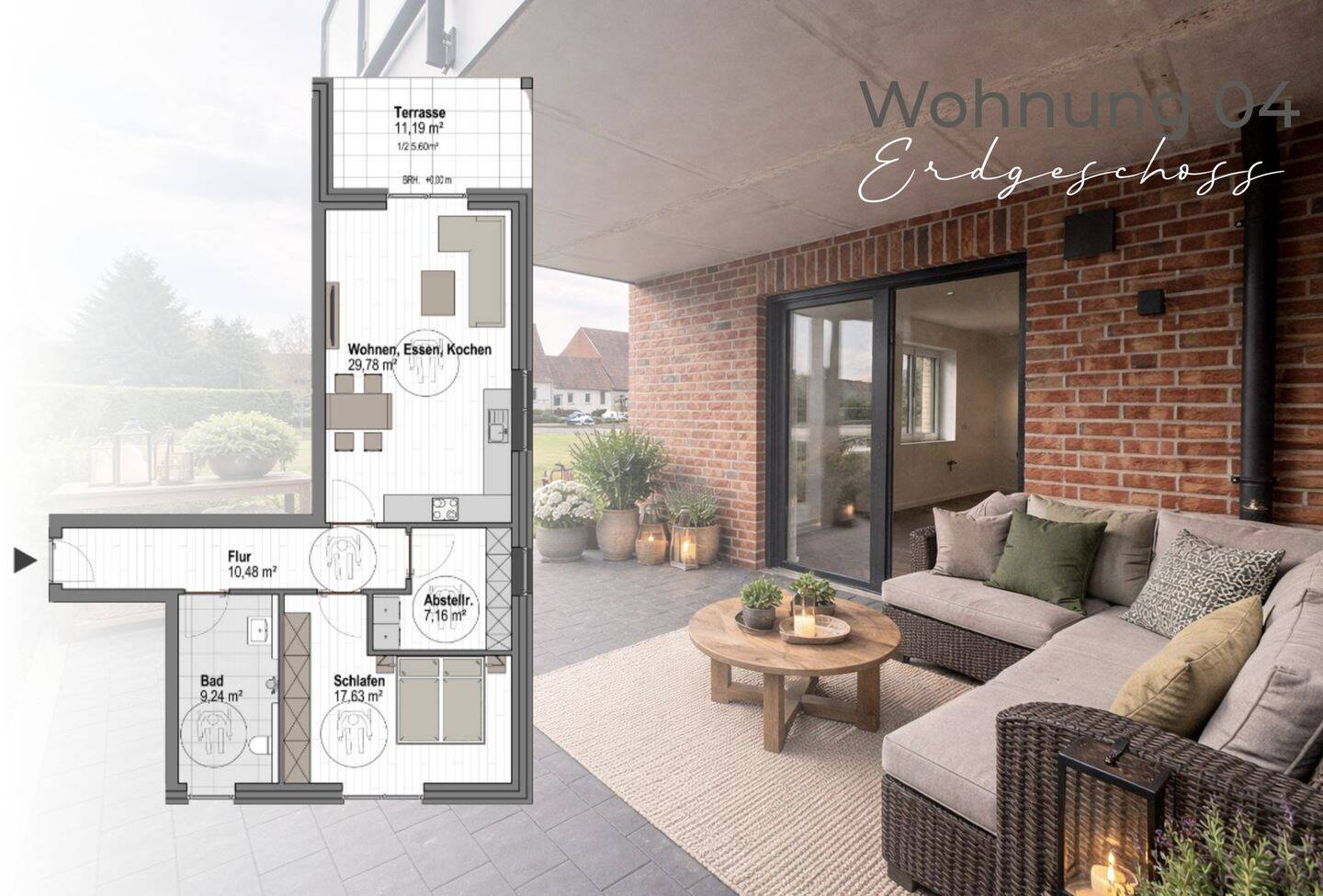 Neubau Erstbezug: fertiggestellte & großzügige 2-Zimmerwohnung mit KFW-40-Förderdarlehen!, 49448 Lemförde