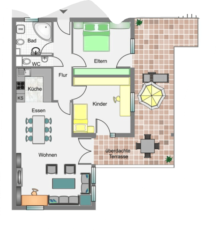 3-Zimmer-Wohnung mit großer Terrasse, 72070 Tübingen