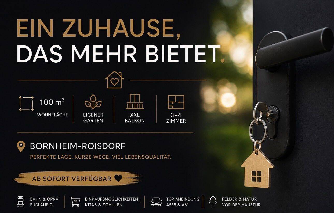 ca. 100 m² | 3–4 Zimmer | privater Garten & XXL-Balkon, 53332 Bornheim