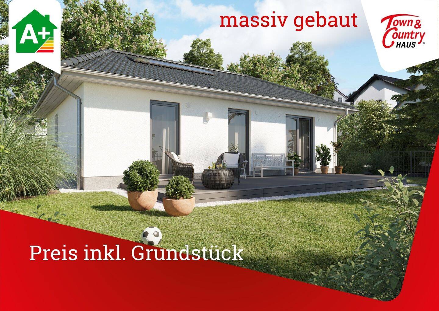 Bungalow 78 massiv gebaut, Preis inkl. Grundstück, 54314 Zerf