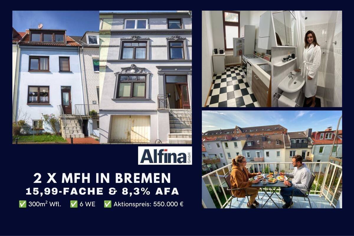 15,99-Fach! Sorglos-Renditemodelle in Bremen-Walle mit 8,3% AfA – Zu Top-Energieklasse C einkaufen?, 28217 Bremen (Handelshäfen Steffensweg Utbremen Westend)