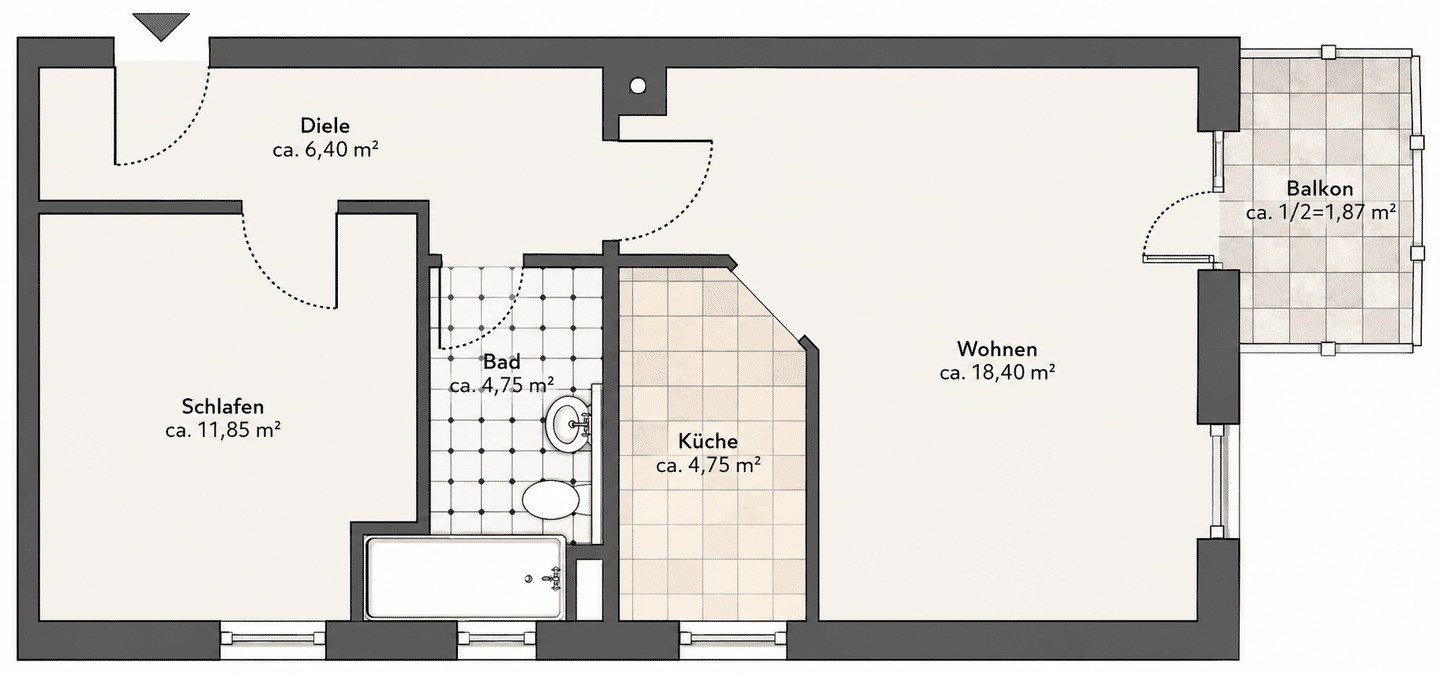 Modernisierte 2-Zimmer-Wohnung mit Südbalkon und Tiefgarage in attraktiver Lage von Übersee, 83236 Übersee