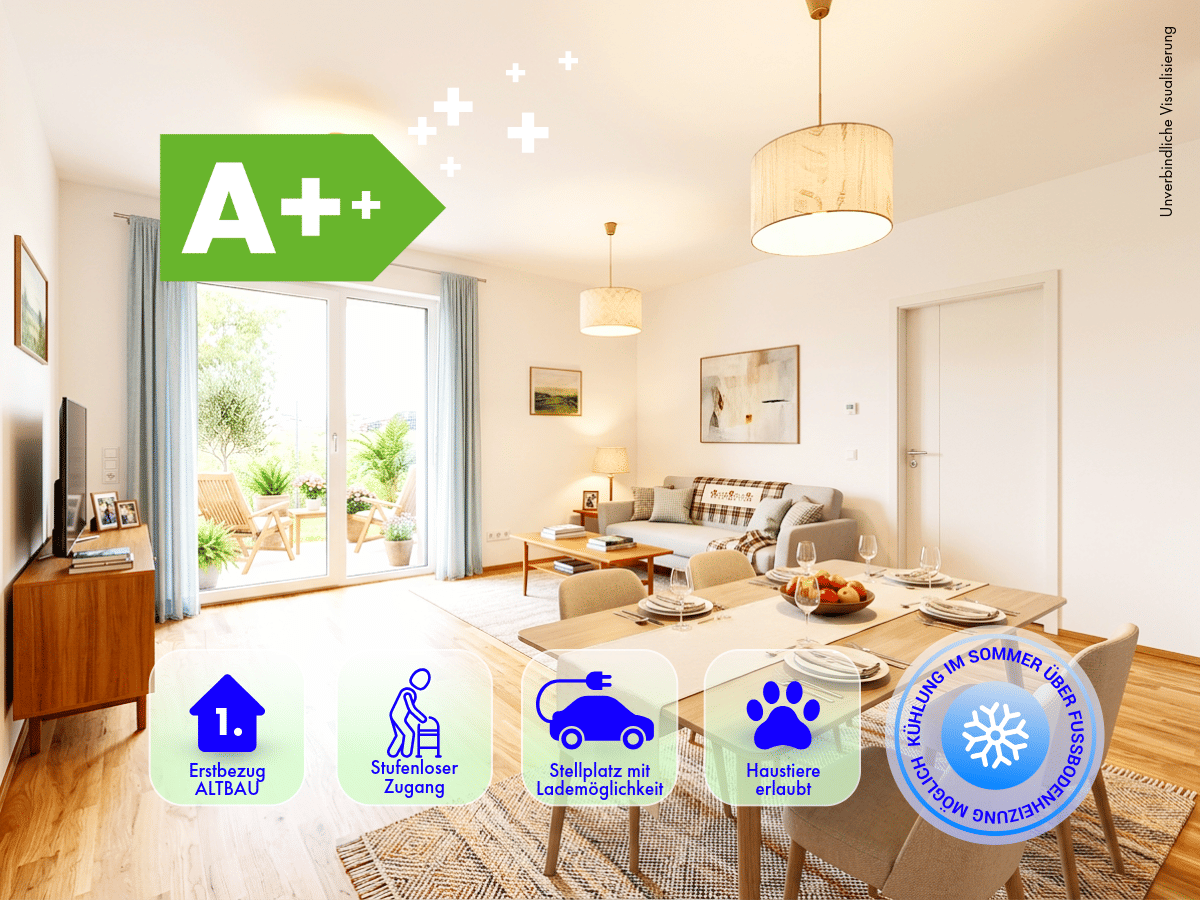 *** NEUBAU * ECO 2.0 * Wärmepumpe * Kühlung * 06/26 * 2 Zimmer * JETZT BESICHTIGEN * – 4416 Markkleeberg – Bild 1 von 3