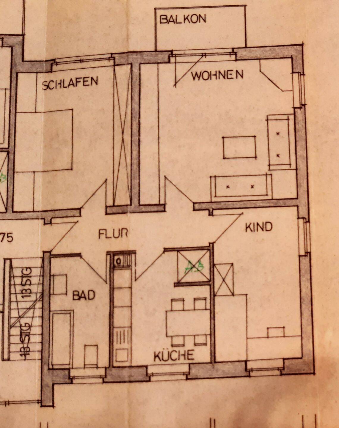 Gepflegte 3 Zimmerwohnung,  Böden gefließt, 59077 Hamm