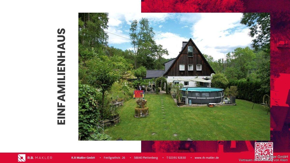R.B. Makler: Ehemaliges Forsthaus mit Charme – Traumhafte Alleinlage auf 2.850 m² Grundstück!, 58840 Plettenberg