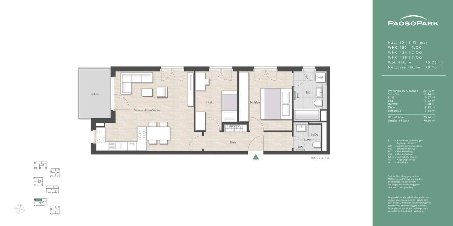 Voll möblierte Neubau-3-Zimmer-Wohnung mit TG-Stellplatz und Balkon – sofort bezugsfertig, 81249 München (Allach-Untermenzing Aubing-Lochhausen-Langwied Pasing-Obermenzing)