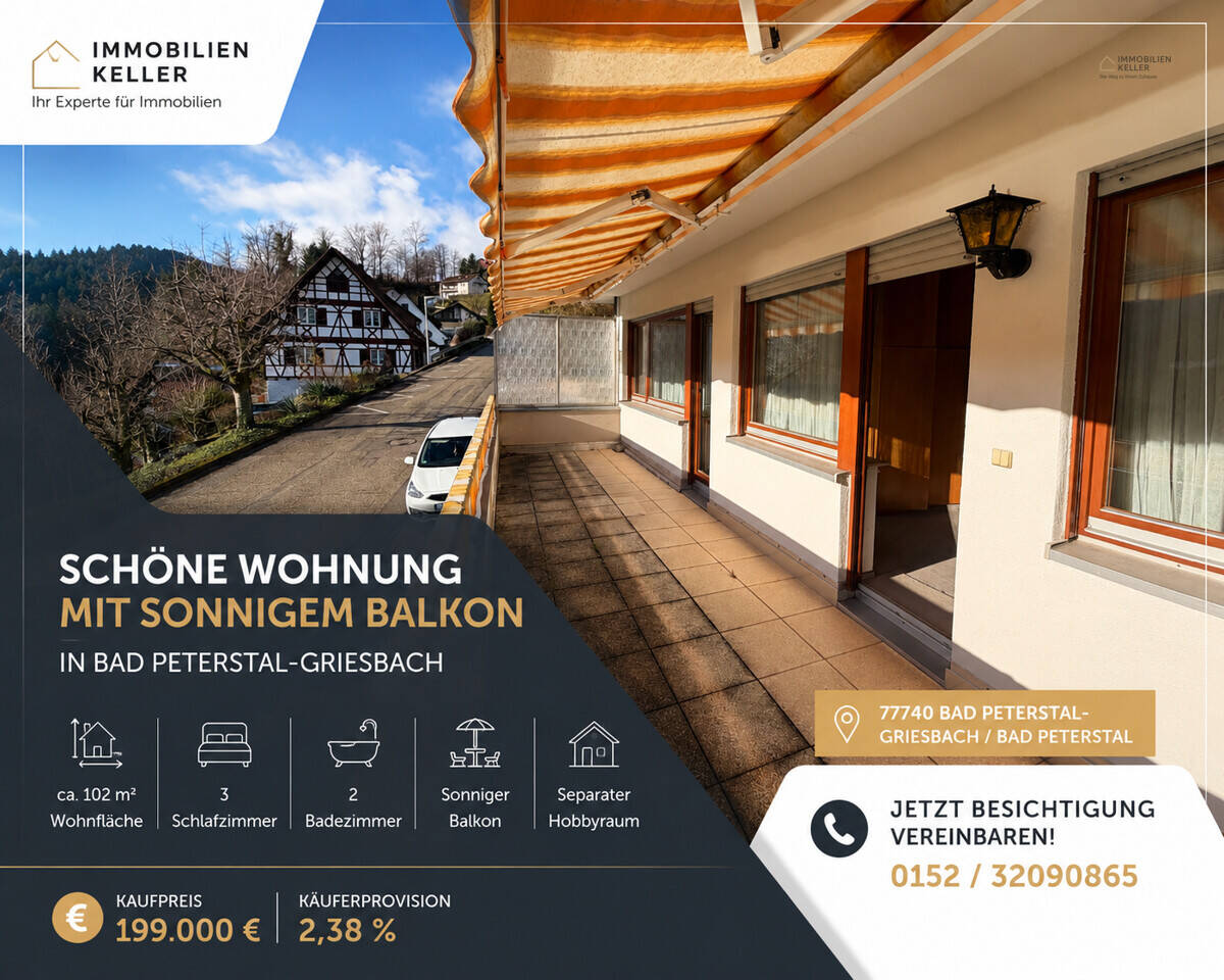 Sonnige Wohnung mit großem Hobby Raum, 77740 Bad Peterstal-Griesbach