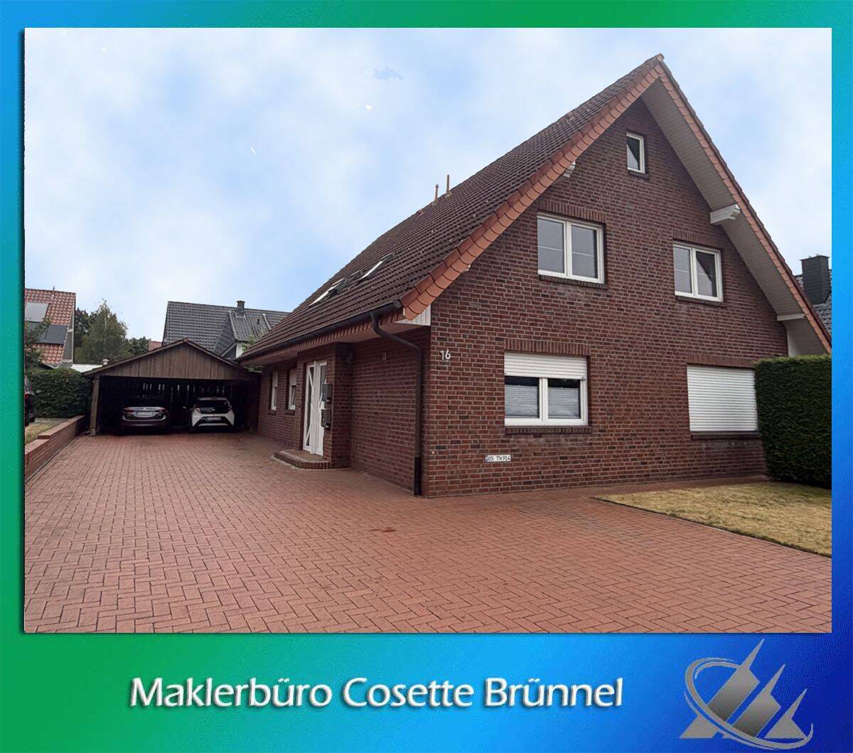 Sehr helle und attraktive 4-Zimmer-Dachgeschosswohnung im Zweifamilienhaus mit Einbauküche, Carport und Stellplatz