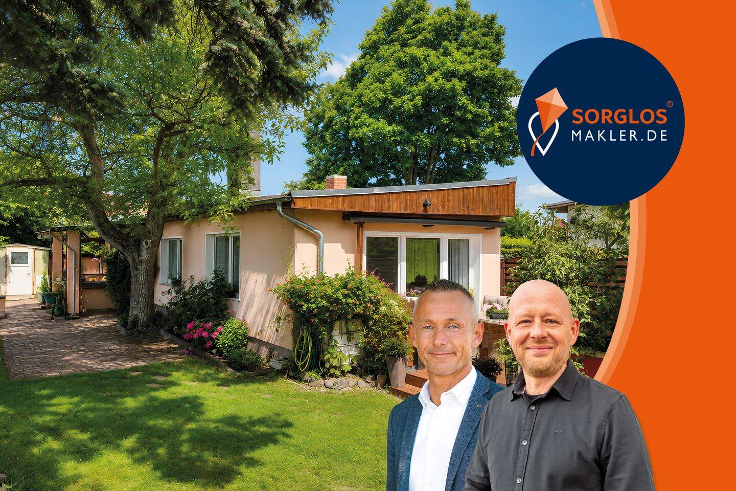Wohnen mit Gartenidylle: Doppelhaushälfte mit Kamin, Garagen und Nebengelass, 39124 Magdeburg (Neue Neustadt)