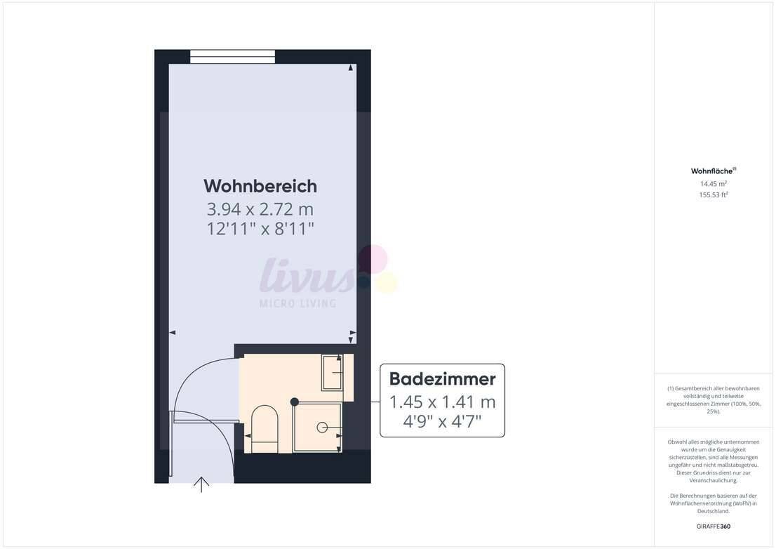 Modernes 1-Zimmer-Apartment im Livus Siegen – Nachmieter ab Juli, 57074 Siegen