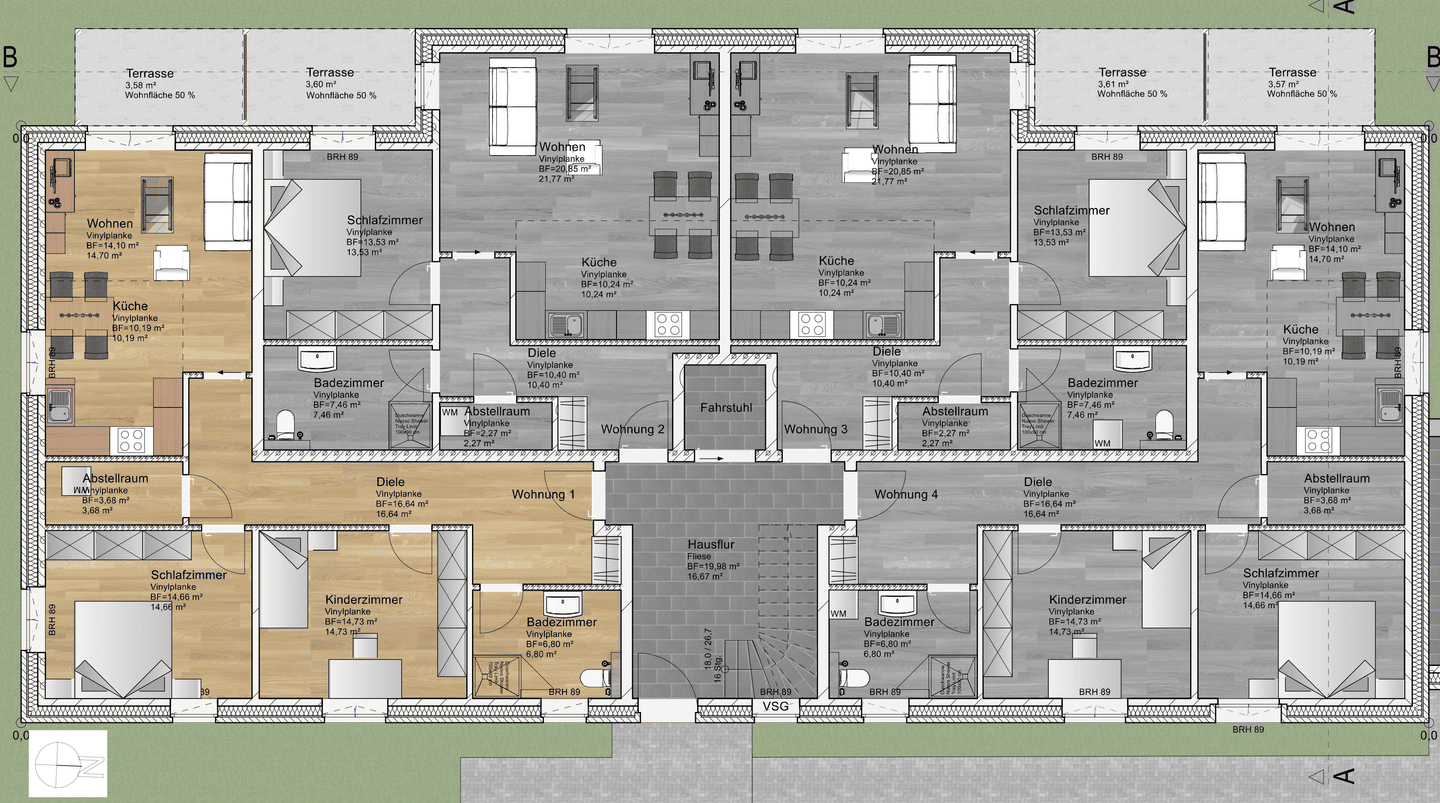 Erstbezug: Barrierearme 3-Zimmer-Wohnung mit West-Terrasse und moderner Ausstattung, 31275 Lehrte