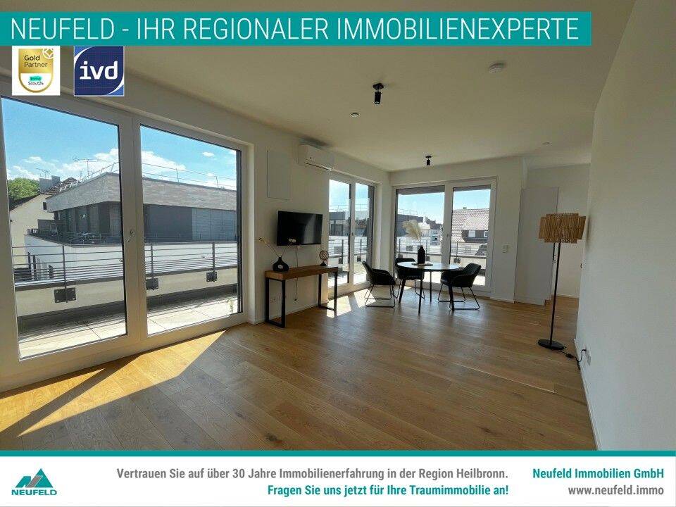 Stylische 2,5-Zimmer Penthouse-Wohnung in erstklassiger Lage zu vermieten!, 74072 Heilbronn (Heilbronn)